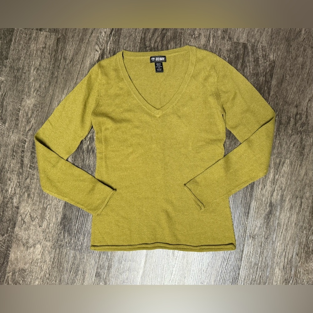 Vintage COTTON Sweater OLIVE GREEN Medium